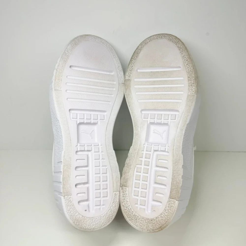Puma Cali Wedge Women 7 White Platform Sneakers 373438-01 Chunky Fashion Shoes - Picture 8 of 9